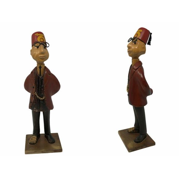 Romer Cormano Shriner Man Wood Hand Carved Italian ANRI Statue Figurine Vintage